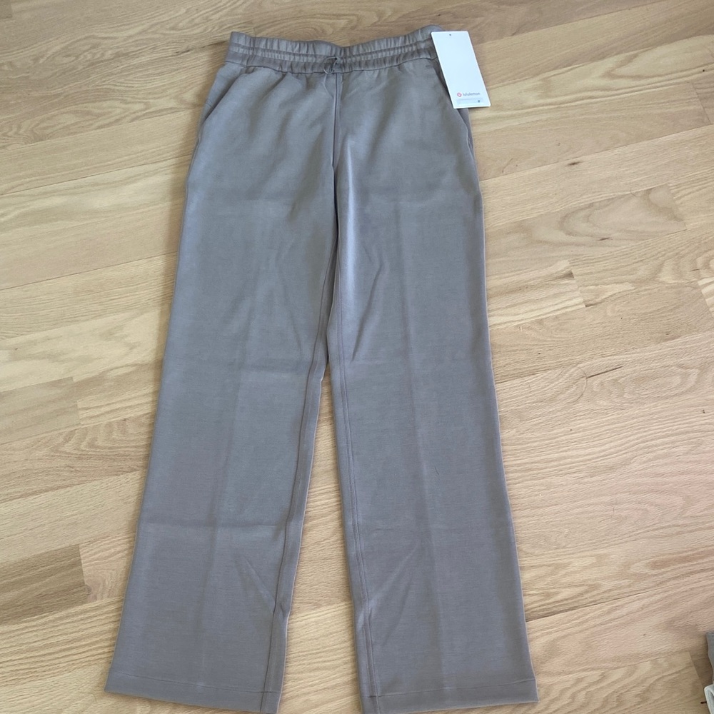 Taupe Wide-Leg Casual Pants